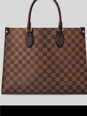 Louis Vuitton Damier Ebene Brown Check Shoulder Tote LG. Compartment included